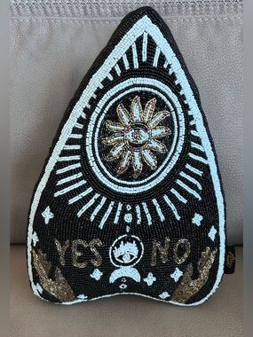 Beaded Ouija Planchette Decorative Throw Pillow